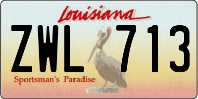 LA license plate ZWL713