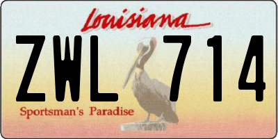 LA license plate ZWL714