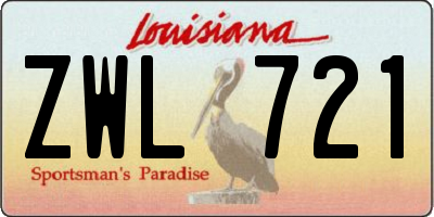 LA license plate ZWL721