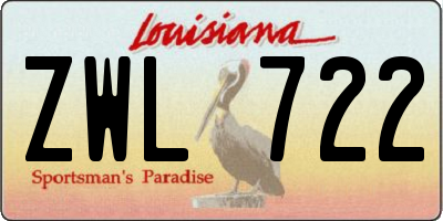 LA license plate ZWL722