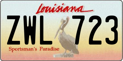 LA license plate ZWL723