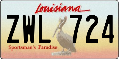 LA license plate ZWL724