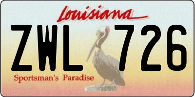 LA license plate ZWL726