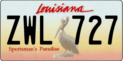 LA license plate ZWL727