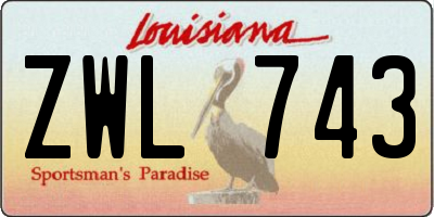 LA license plate ZWL743