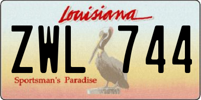 LA license plate ZWL744