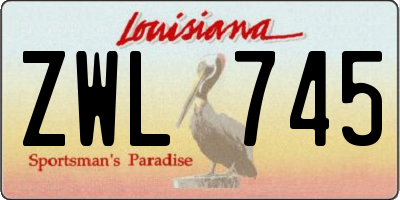 LA license plate ZWL745