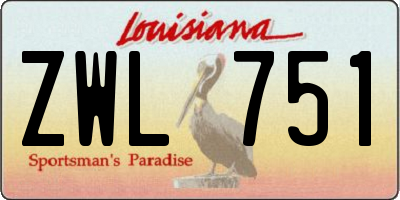 LA license plate ZWL751