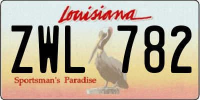 LA license plate ZWL782