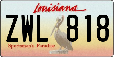 LA license plate ZWL818