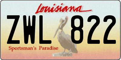 LA license plate ZWL822
