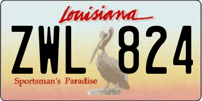 LA license plate ZWL824