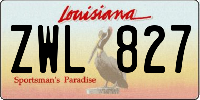 LA license plate ZWL827