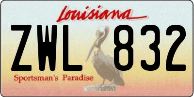 LA license plate ZWL832