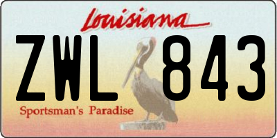 LA license plate ZWL843