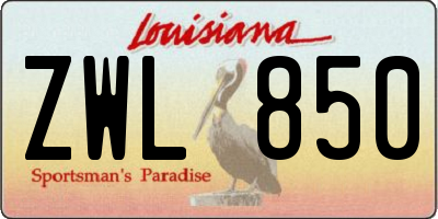 LA license plate ZWL850