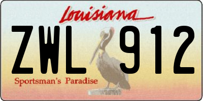 LA license plate ZWL912