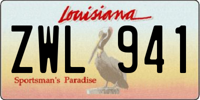 LA license plate ZWL941