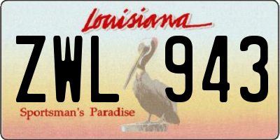 LA license plate ZWL943