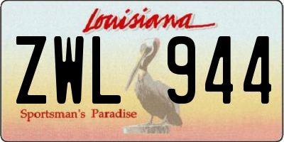 LA license plate ZWL944