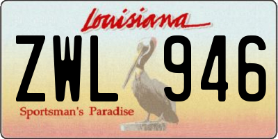 LA license plate ZWL946