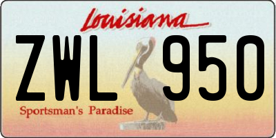LA license plate ZWL950