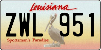 LA license plate ZWL951