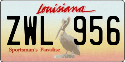 LA license plate ZWL956