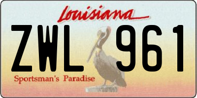 LA license plate ZWL961
