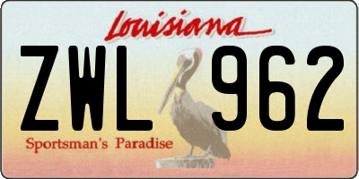 LA license plate ZWL962