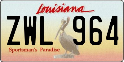 LA license plate ZWL964