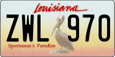 LA license plate ZWL970