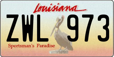 LA license plate ZWL973