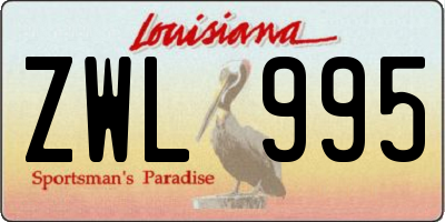 LA license plate ZWL995