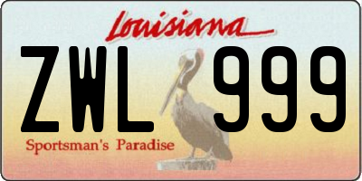 LA license plate ZWL999