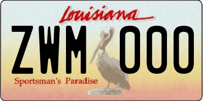 LA license plate ZWM000