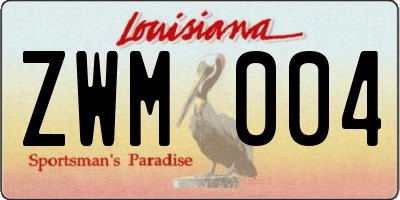LA license plate ZWM004