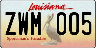 LA license plate ZWM005