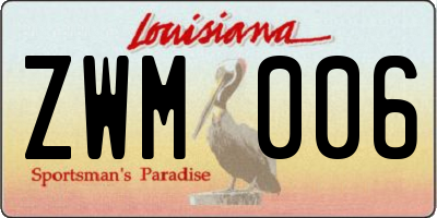 LA license plate ZWM006