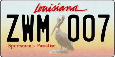 LA license plate ZWM007