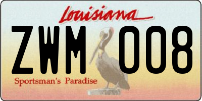 LA license plate ZWM008