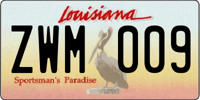 LA license plate ZWM009