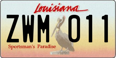 LA license plate ZWM011