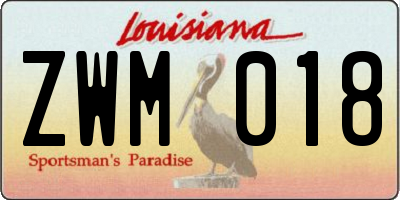 LA license plate ZWM018
