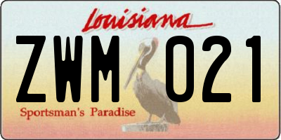 LA license plate ZWM021