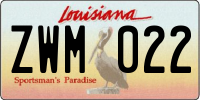 LA license plate ZWM022