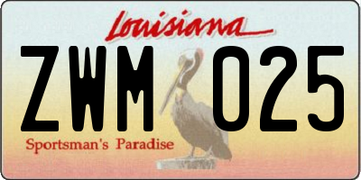 LA license plate ZWM025