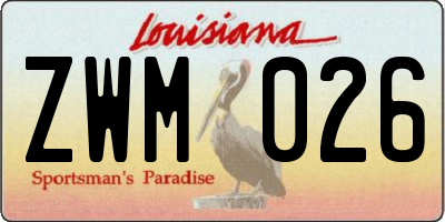 LA license plate ZWM026