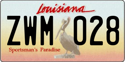 LA license plate ZWM028