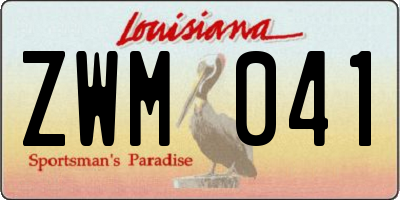 LA license plate ZWM041